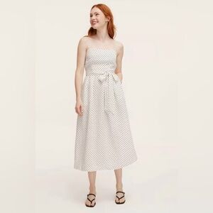 Kate Spade White and Black Polka Dot Midi Dress